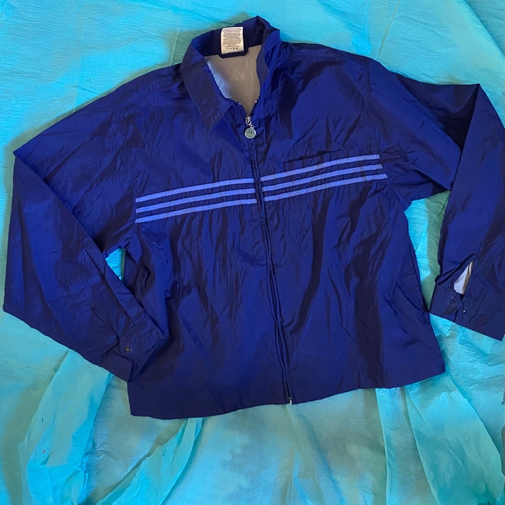 80s/90s VINTAGE ADIDAS BLUE AND PURPLE WINDBREAKER JACKET